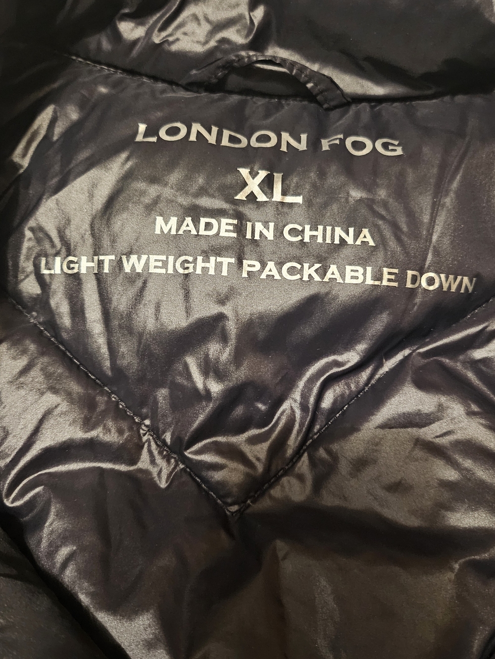 London Fog Black Packable Down Lightweight Puffer  Outerwear Gorpcore Zip Jacket - Picture 5 of 8